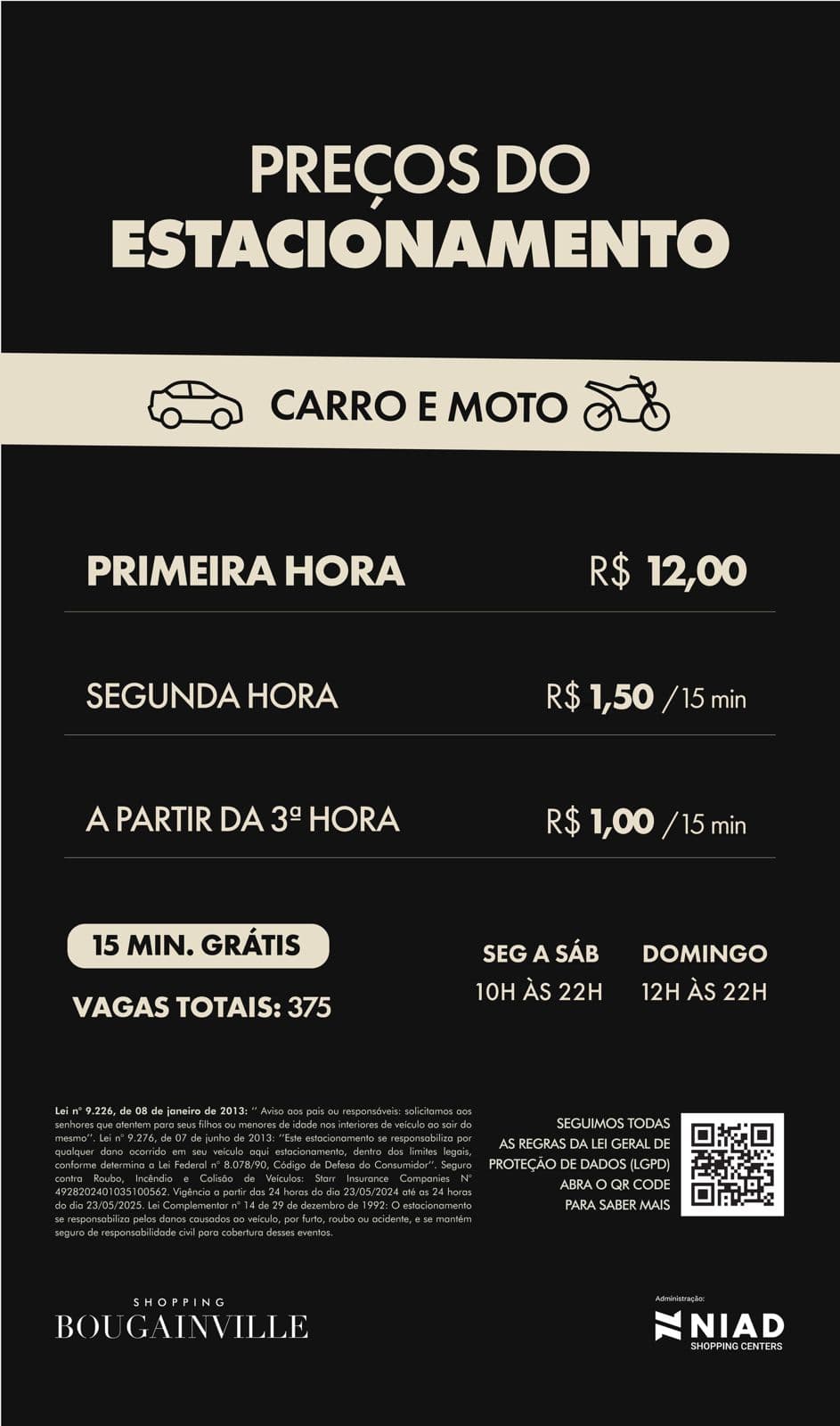 Tabela de preços