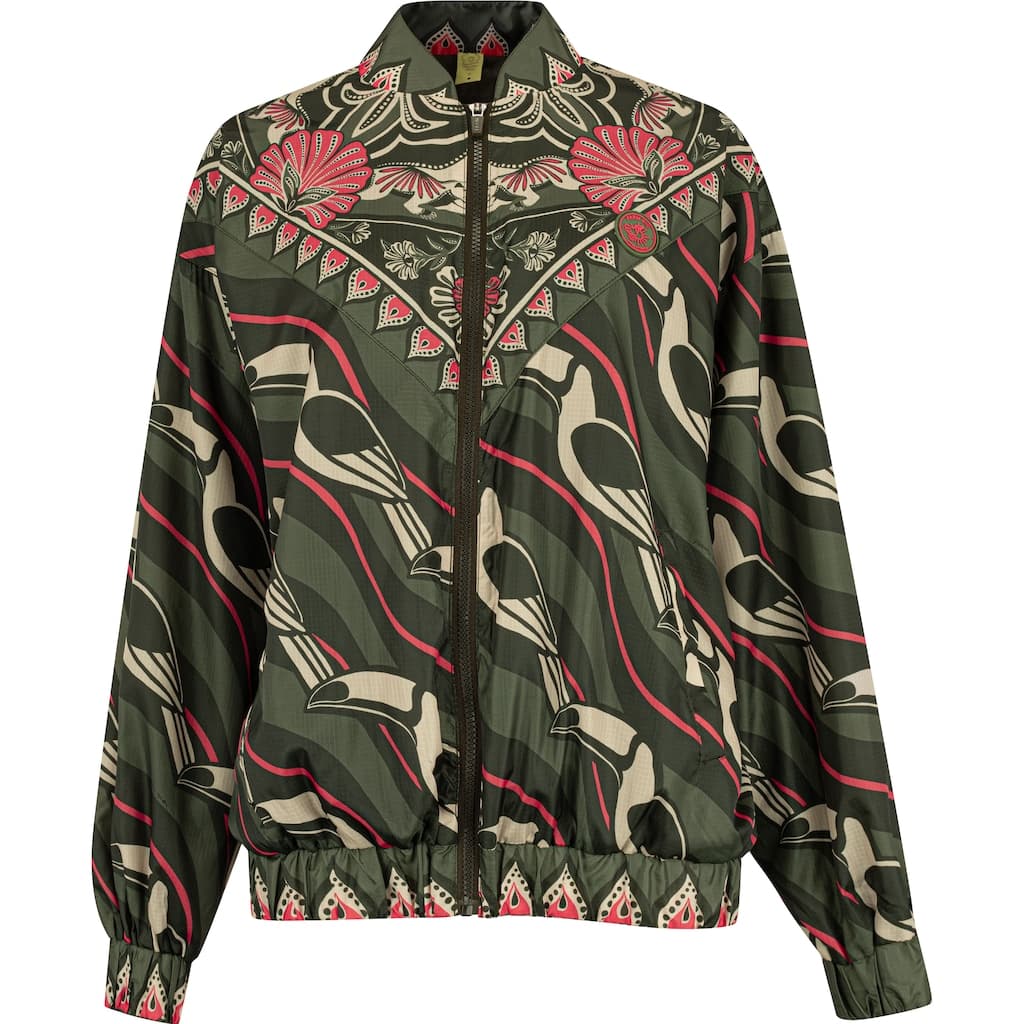 Jaqueta Bomber Feminina Farm Nylon Lenço Tucano Gráfico
