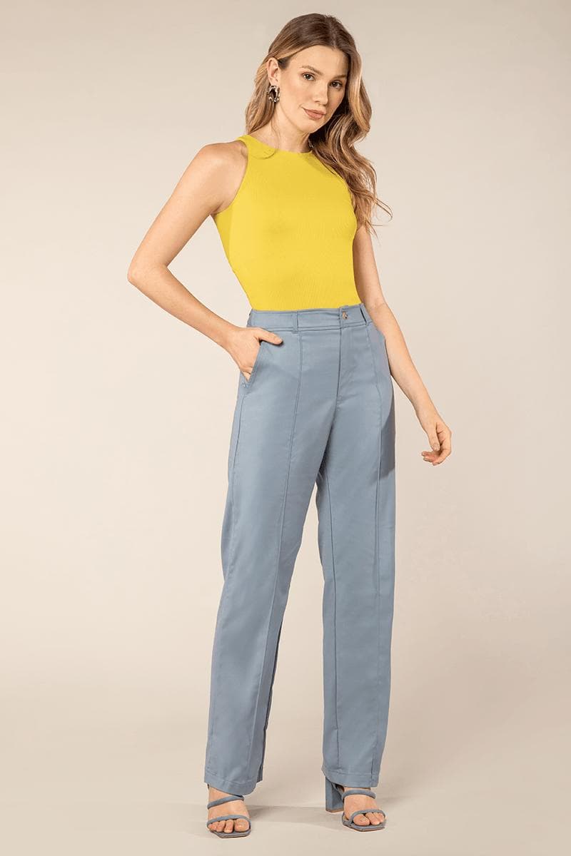 Calça Alfaiataria - Pantalona Poliéster