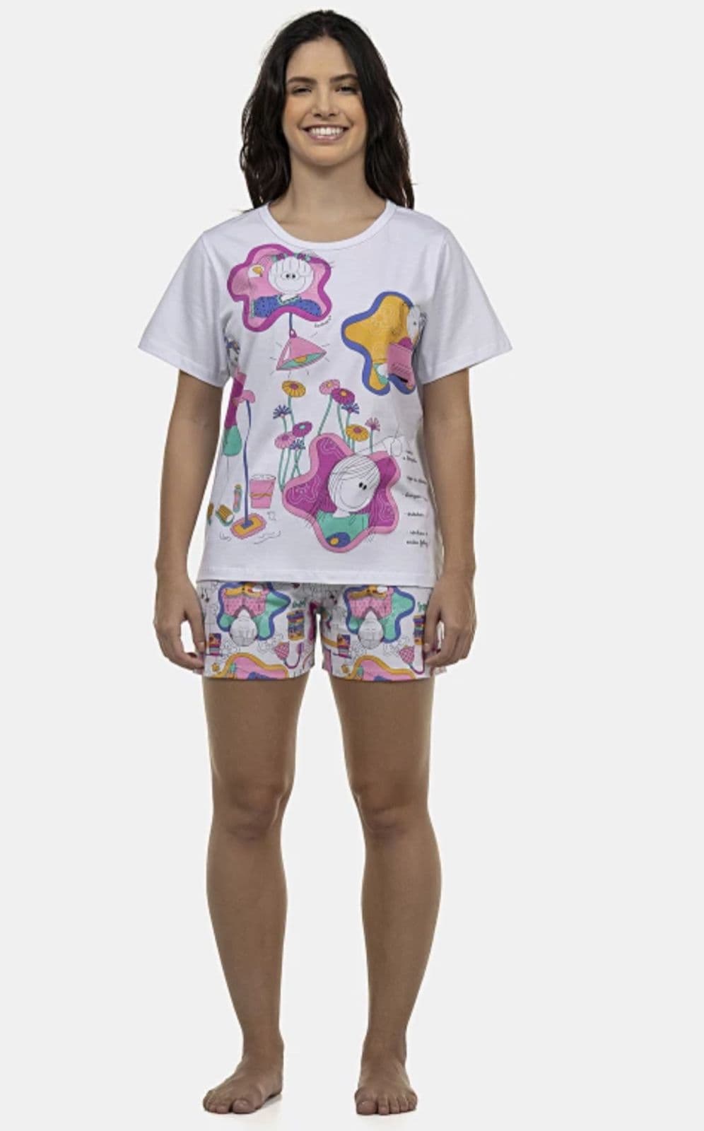 Pijama Sonhart Manga Curta e Short